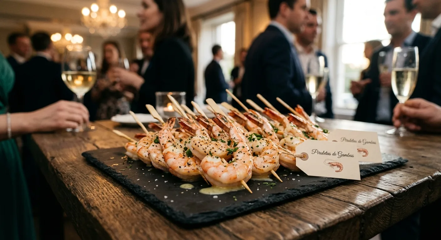 Piruletas de gambas — plato de nuestra carta de catering