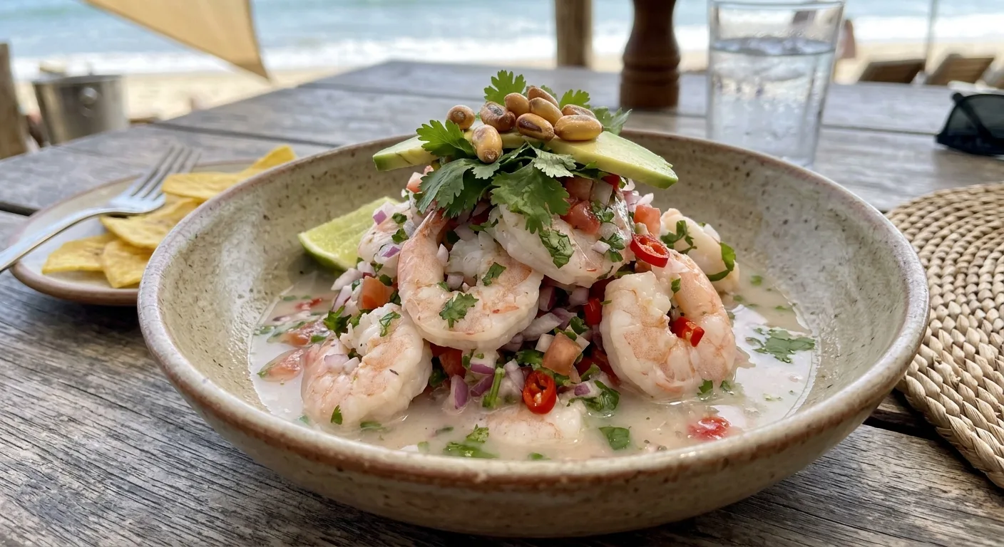 Ceviche de gambas — plato de nuestra carta de catering