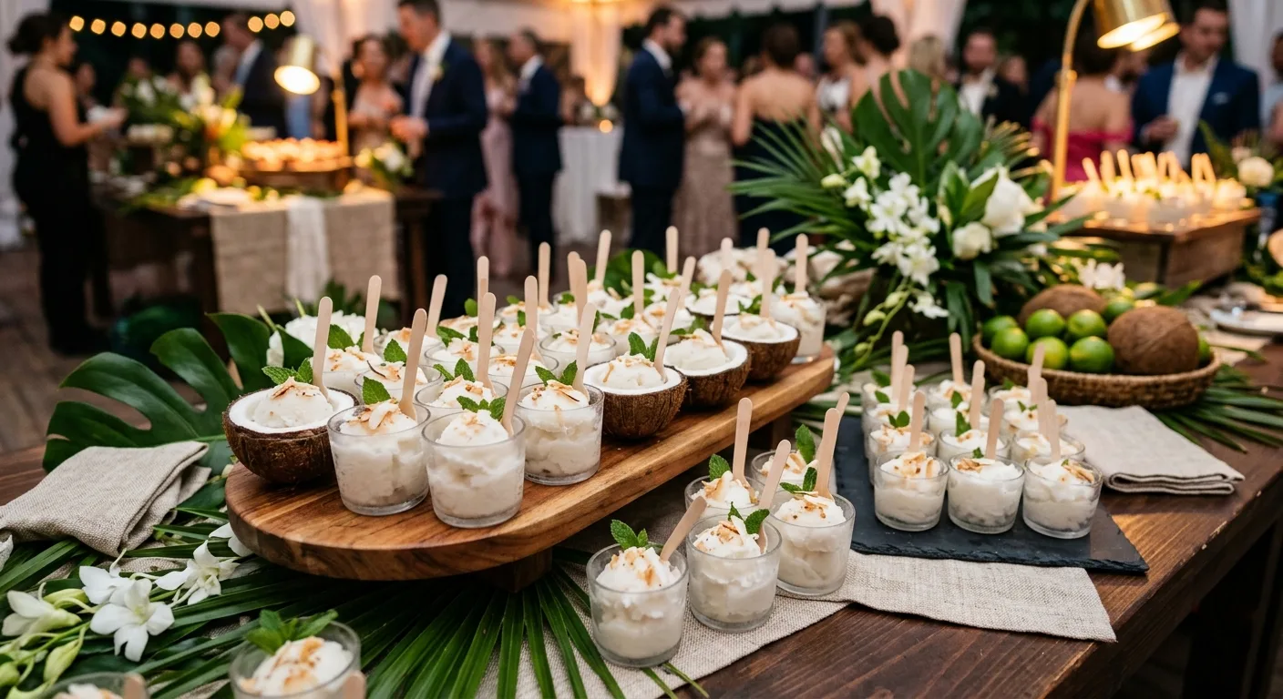 Sorbete de Coco — plato de nuestra carta de catering