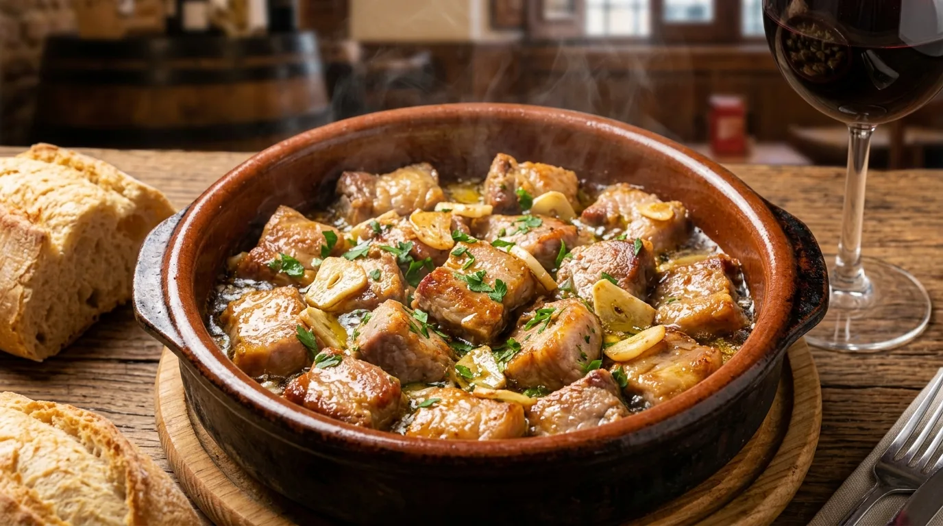 Carne al Ajillo — plato de nuestra carta de catering