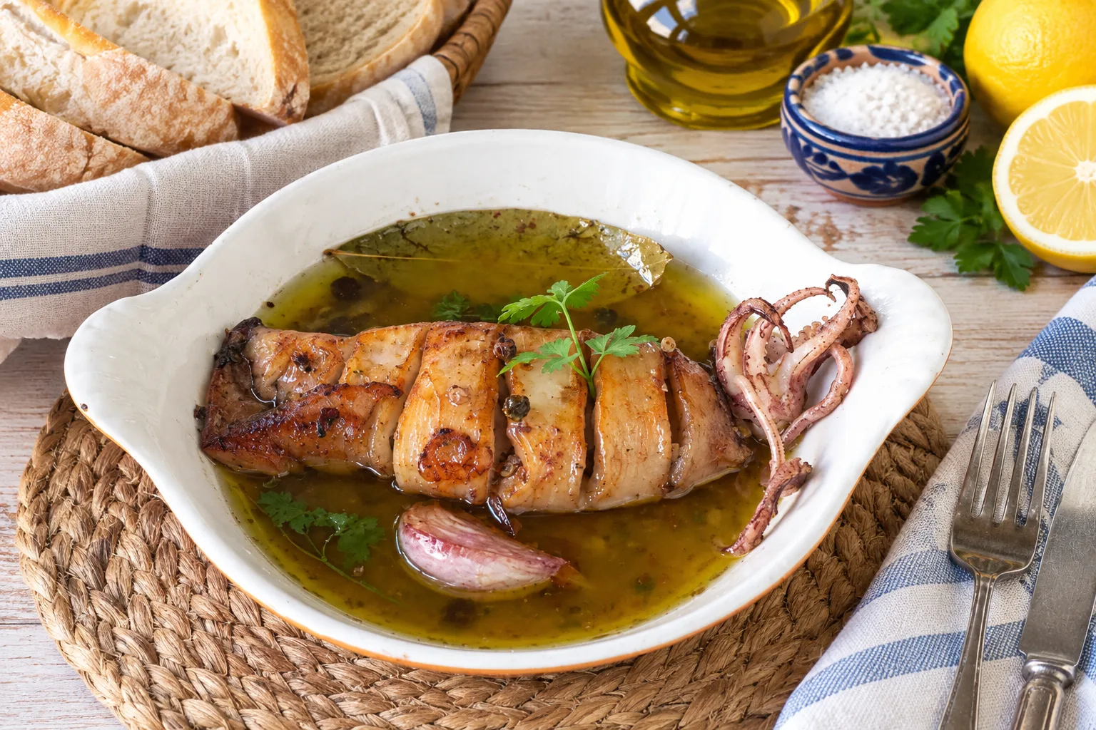 Calamar en aceite — plato de nuestra carta de catering