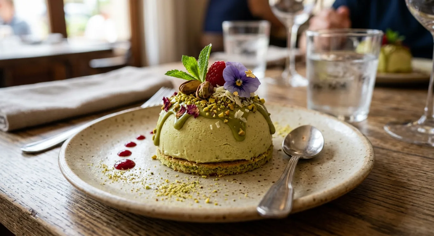 Semifrío de pistacho — plato de nuestra carta de catering